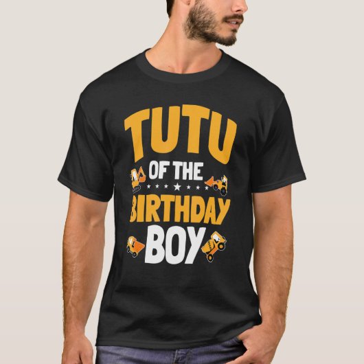 Tutu van de verjaardag jongen bouwvakker bday t-shirt (Voorkant)