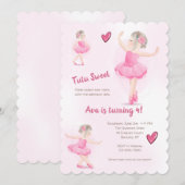 Tutu Zoete Ballerina Uitnodiging (Voorkant / Achterkant)