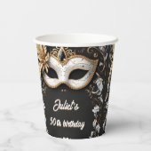 tutu zwart goud chic Masquerade 50e verjaardag Papieren Bekers (Achterkant)