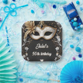 tutu zwart goud chic Masquerade 50e verjaardag Papieren Bordje (Feest)