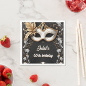 tutu zwart goud chic Masquerade 50e verjaardag Servet (Insitu)