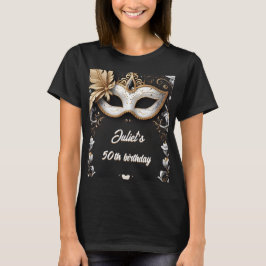 tutu zwart goud chic Masquerade 50e verjaardag T-shirt