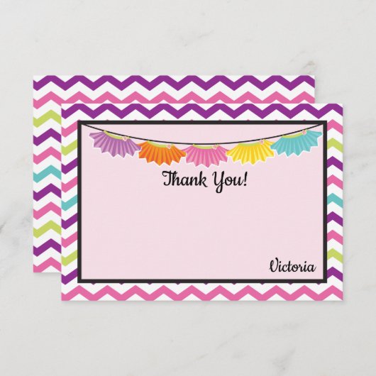 Tutus chevron bedankt kaart (Voorkant / Achterkant)