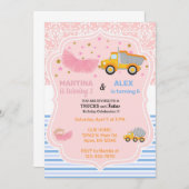 Tutus en bouwwagens zijn jarig. kaart (Voorkant / Achterkant)