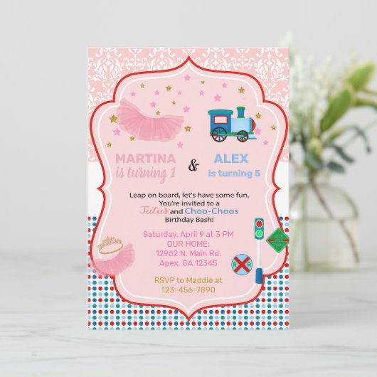 Tutu's en broers en zussen uitnodigen voor hun ver kaart (Staand voorkant)