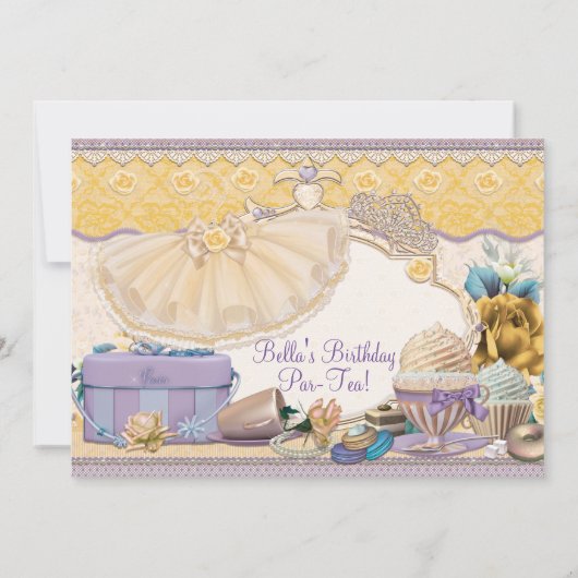 Tutus en Tea Party meisjes aankleden Kaart (Achterkant)