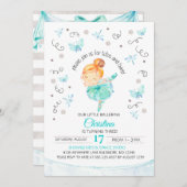 Tutu's en Twirls Ballerina Birthday Uitnodiging (Voorkant / Achterkant)