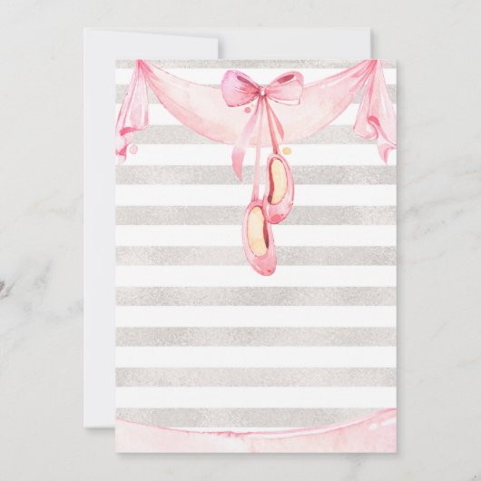 Tutu's en Twirls Ballerina Birthday Uitnodiging (Achterkant)