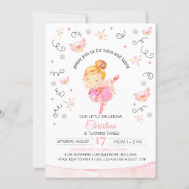 Tutu's en Twirls Ballerina Birthday Uitnodiging