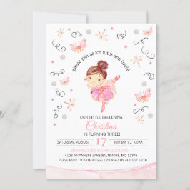 Tutu's en Twirls Ballerina Birthday Uitnodiging