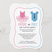 Tutus of Stropdas Gender Reopenbaarmakingsfeest Kaart (Voorkant / Achterkant)