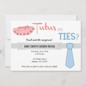 Tutus of Stropdassen Gender onthullen uitnodiginge Kaart (Voorkant)