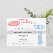 Tutus of Stropdassen Gender onthullen uitnodiginge Kaart (Staand voorkant)