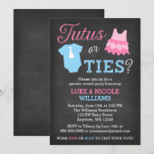 Tutus of Stropdassen Gender Reopenbaart Baby showe Kaart (Voorkant / Achterkant)