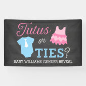 Tutus of Stropdassen Gender Reopenbaart Baby showe Spandoek (Horizontaal)