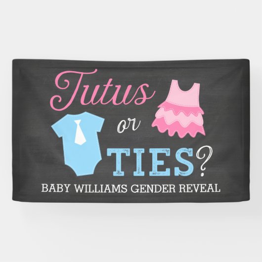 Tutus of Stropdassen Gender Reopenbaart Baby showe Spandoek