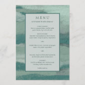 Tuurblauw Abstract Kust Chic Modern Huwelijk Menu (Voorkant)