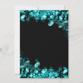 Tuurblauw Diamanten Verjaardagsfeest Uitnodiging (Achterkant)