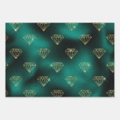 Tuurblauw en Goud Inpakpapier Vel (Voorkant)