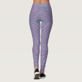 Tuurblauw en Roze Strepen Leggings (Achterkant)
