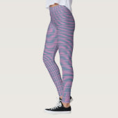 Tuurblauw en Roze Strepen Leggings (Links)