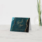 Tuurblauw Gouden Agaten Script Trouw Trouwkaart Kaart (Voorkant)
