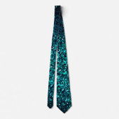 Tuurblauw Groen Glitter Abstract Verjaardag Bruilo Stropdas (Achterkant)