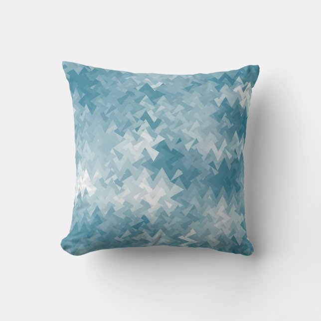 Tuurblauw Kristal Patroon Kussen (Voorkant)