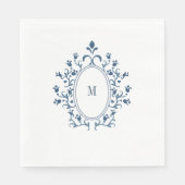 Tuurblauw Monogram Servet (Voorkant)