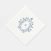 Tuurblauw Monogram Servet (Hoek)