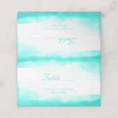 Tuurblauw strand aqua aquarel tafel nummer zitplaa plaatskaartje (Buitenkant ongevouwen)