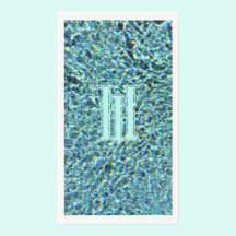 Tuurblauw turkoois glanzend met monogram