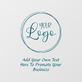 Tuurblauw zakelijk logo promotionele tekst raamsticker (Vel)