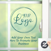 Tuurblauw zakelijk logo promotionele tekst raamsticker (Huis)