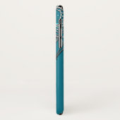 Tuurblauw & Zilver Mandala Elegant Minimaal Marokk Case-Mate iPhone Case (Achterkant/links)