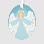 Tuurblauwe engel ornament (voorkant)