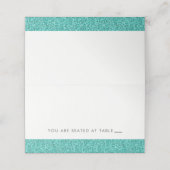 Tuurblauwe Glitter Tafelkaartjes met Glittereffect Plaatskaartje (Buitenkant ongevouwen)