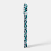 Tuurblauwe mandala's patroon iPhone 15 case (Linkerkant)