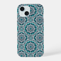 Tuurblauwe mandala's patroon