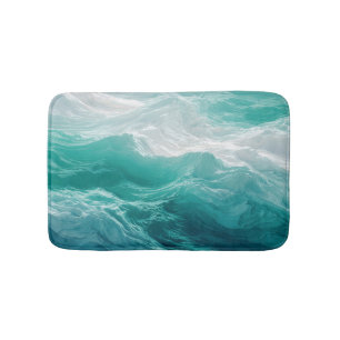 Tuurblauwe Oceaangolven Abstracte Droom Badmat