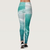 Tuurblauwe Oceaangolven Abstracte Droom Leggings (Achterkant)