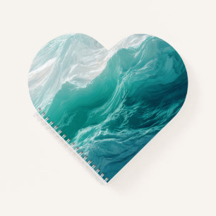 Tuurblauwe Oceaangolven Abstracte Droom  Notitieboek