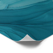 Tuurblauwe Oceaangolven Abstracte Droom Poster (Hoek)