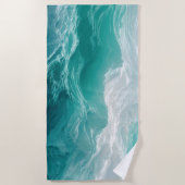 Tuurblauwe Oceaangolven Abstracte Droom Strandlaken (Voorkant)