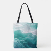 Tuurblauwe Oceaangolven Abstracte Droom Tote Bag (Achterkant)