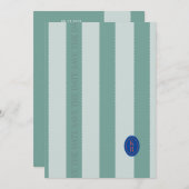 Tuurblauwe Save The Date met Schulpvormige Rand Kaart (Voorkant / Achterkant)