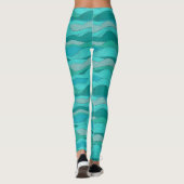 Tuurblauwgroene Zee Golven Leggings (Achterkant)
