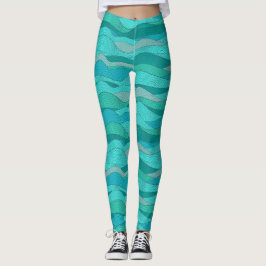 Tuurblauwgroene Zee Golven Leggings