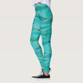 Tuurblauwgroene Zee Golven Leggings (Links)