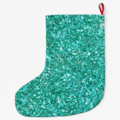 Tuurblinke glinsterende glitterpatroon grote kerstsok (Achterkant)